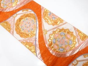 流水に華紋織り出し　袋帯